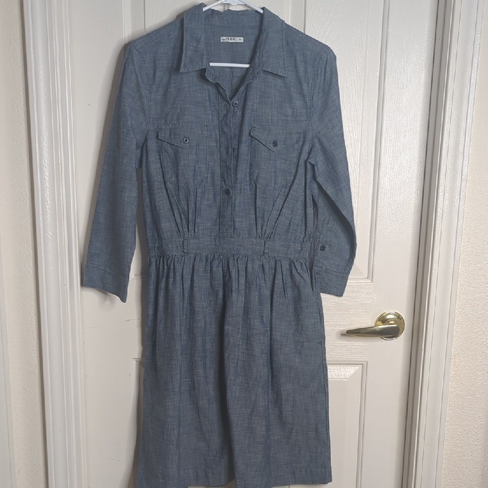 Gap 1969 Chambray Shirt Dress Size Medium *Missing Original Belt*