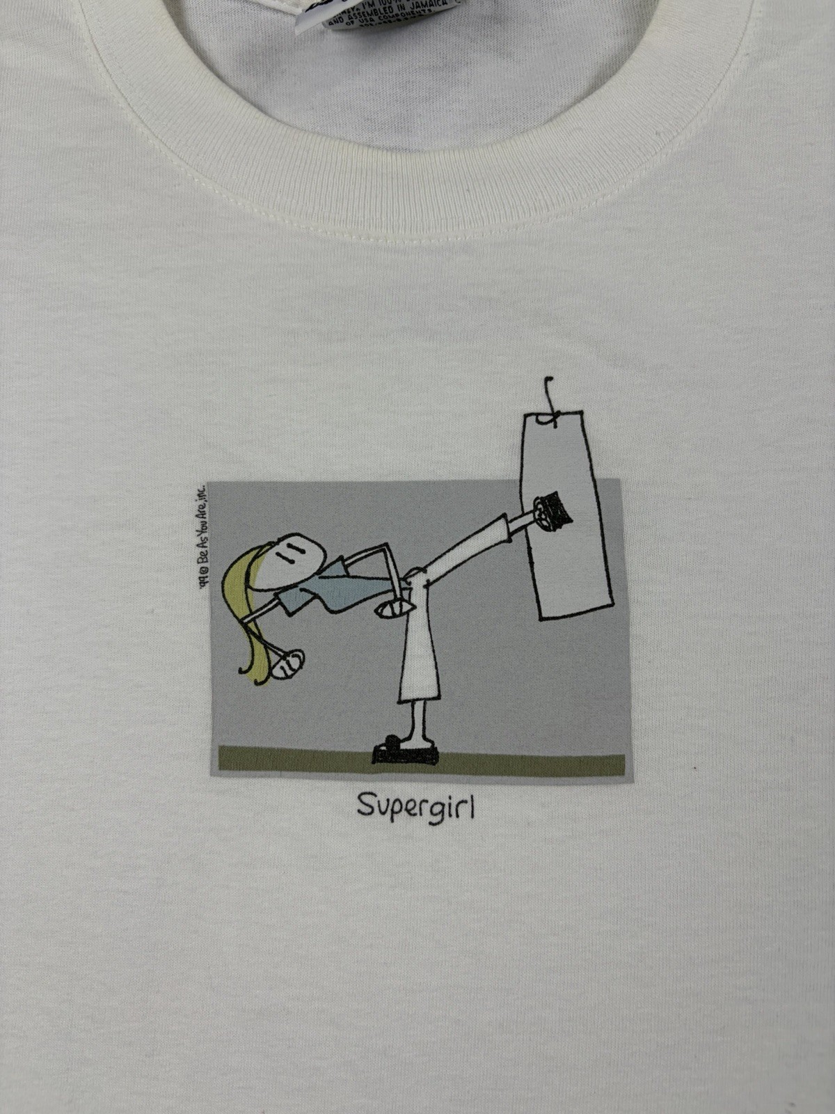 Vintage Be As You Are T Shirt Women’s XL White Super Girl Power Funny Humor 90s