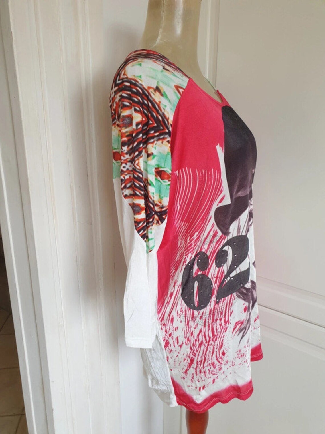 Vintage Y2K Custo Barcelona blouse with face print | Custo Barcelona Colorful
