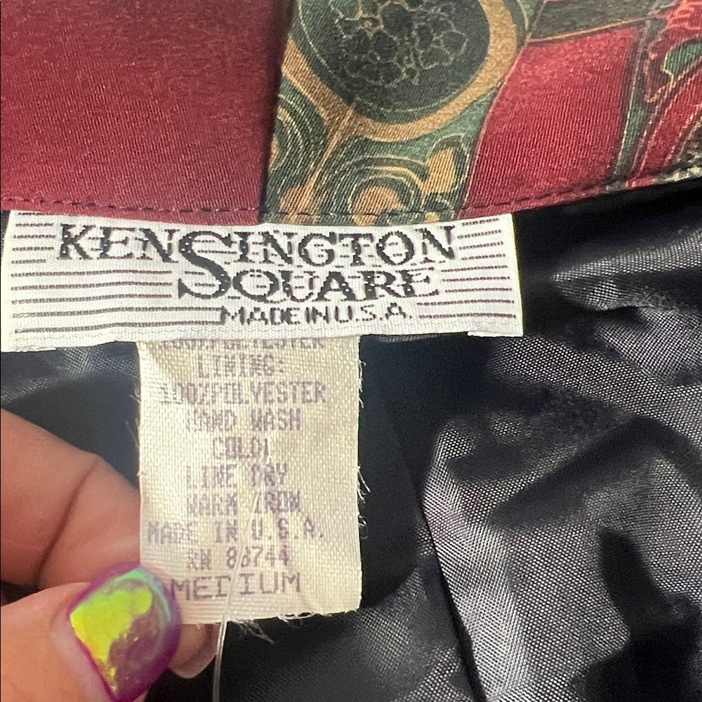 Vintage 90’s KENSINGTON SQUARE Women’s Multicolor Blazer Medium Short Sleeve Tag