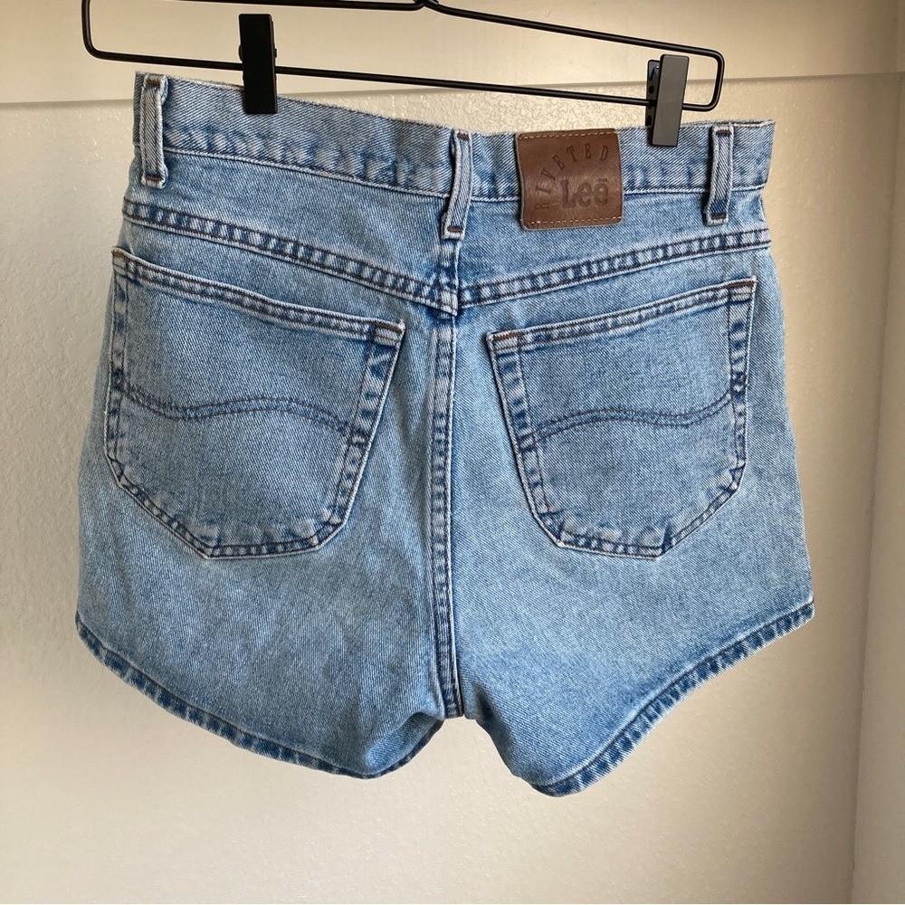 Vintage Lees Mom Jeans Denim Shorts Light Wash 100% Cotton 90s High Rise 8