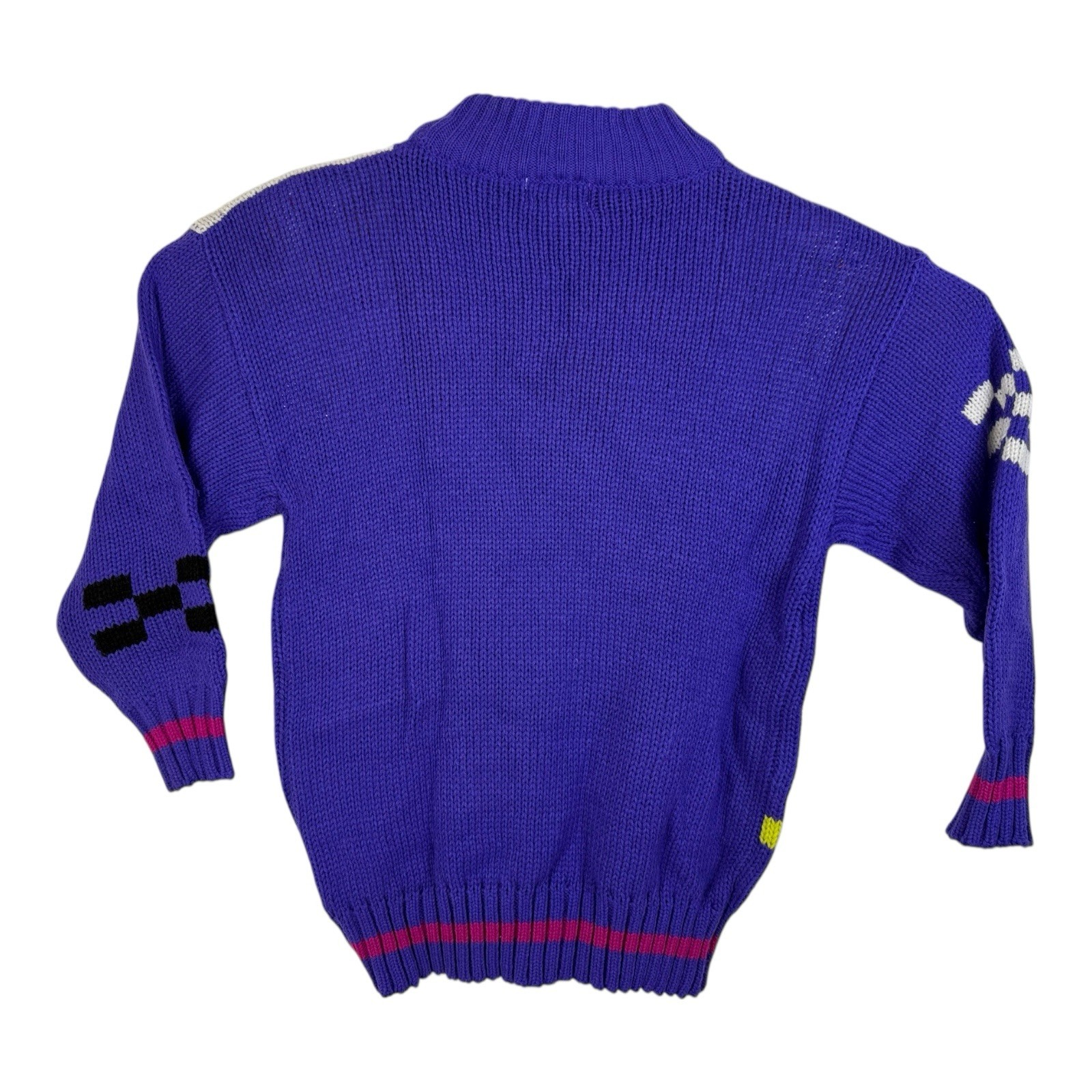 Vintage Spice Of Life Sweater Women’s Large Colorful Knit 80s Pullover Retro