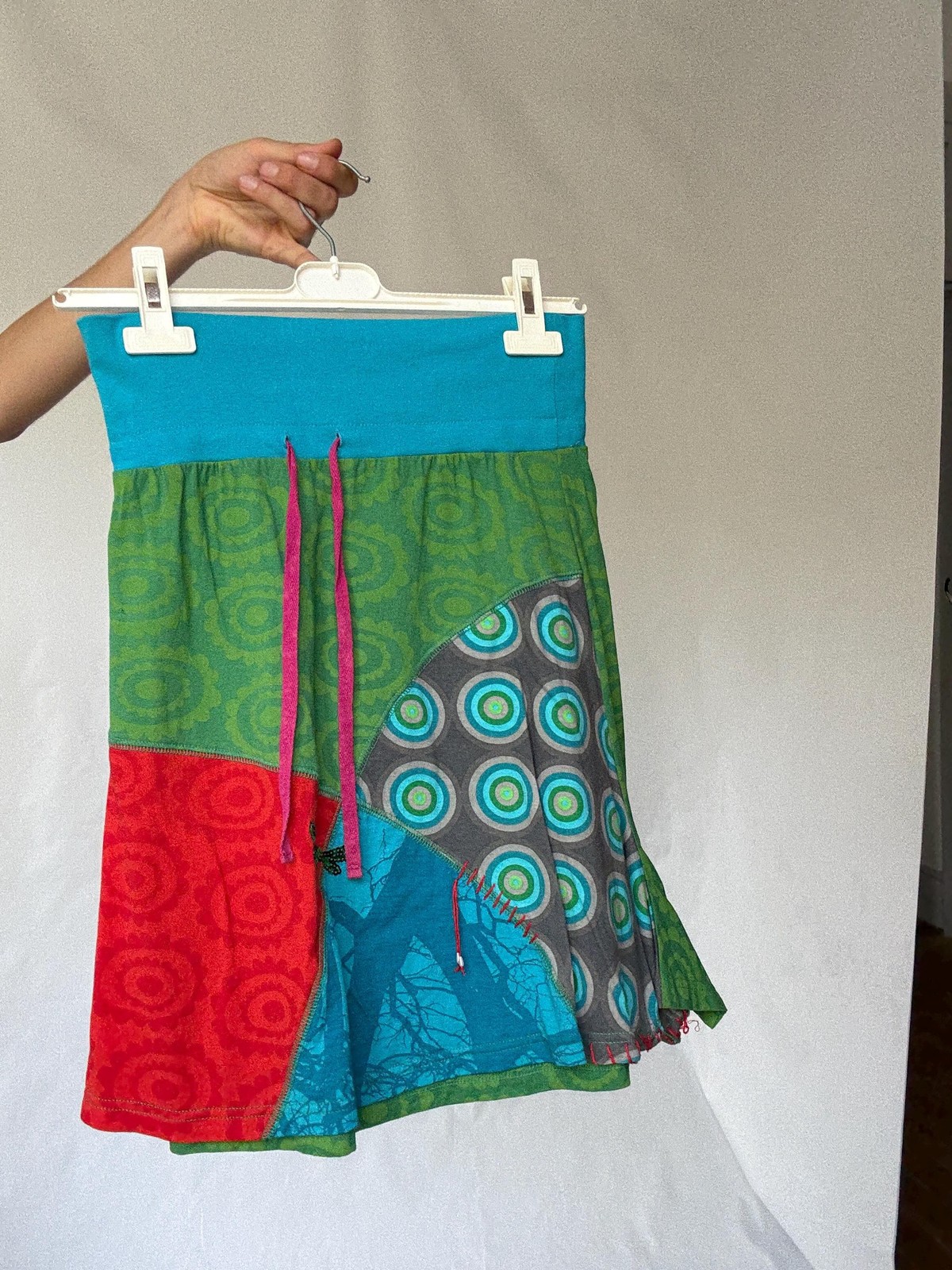 Eclectic Desigual Cotton Skirt with Vibrant Patterns and Patchwork – Bohemian St