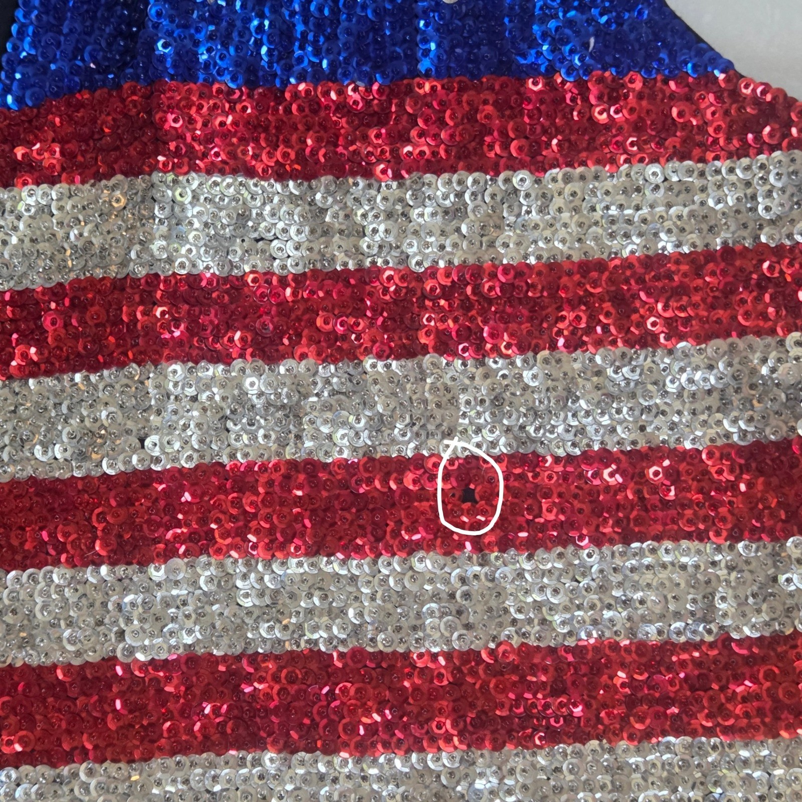 Vintage American Flag Sequin Vest XXL 4th of July Patriotic Stars Stripes USA