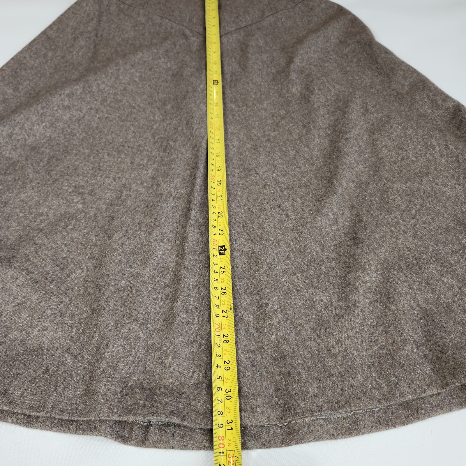 Vintage 70s 80s Wool Blend A-Line Midi Skirt Brown Heather Academic Tweed”