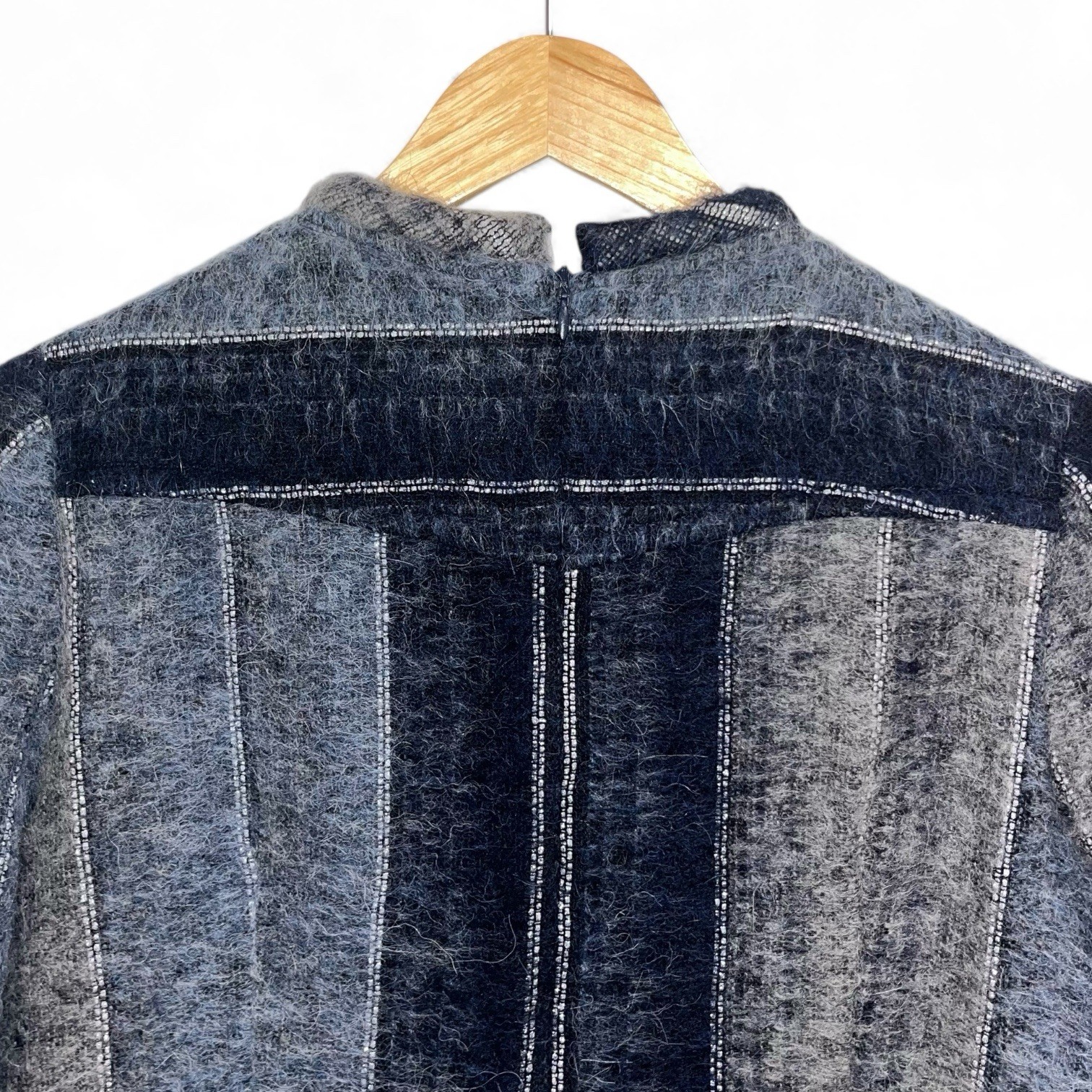 ANNA SUI Wool Colorblock Stripe Shift Dress Small Mod Y2K Vintage EUC 🟡