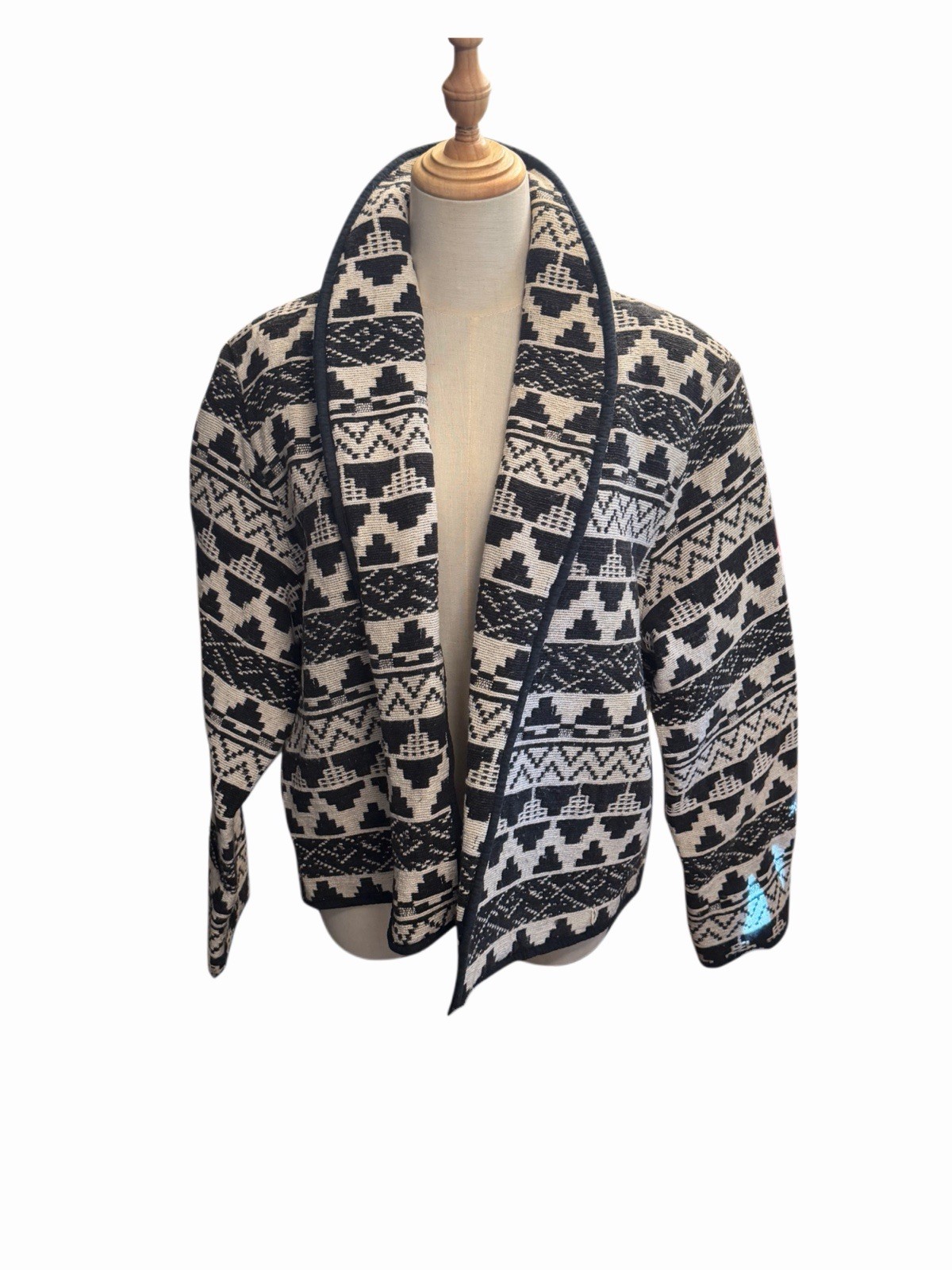 Striking Vintage 90s Southwestern Geometric Cotton Tapestry Jacket Women’s XL
