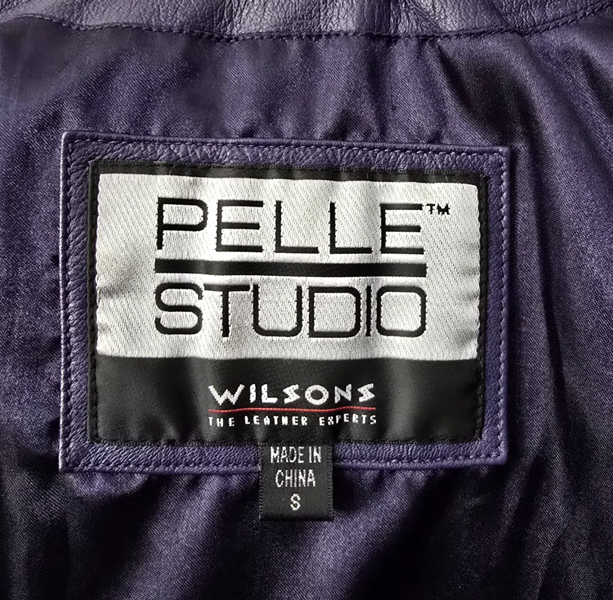 Vintage Wilsons Leather Moto Jacket S Women PURPLE Coat Blazer Pelle Studio 90s