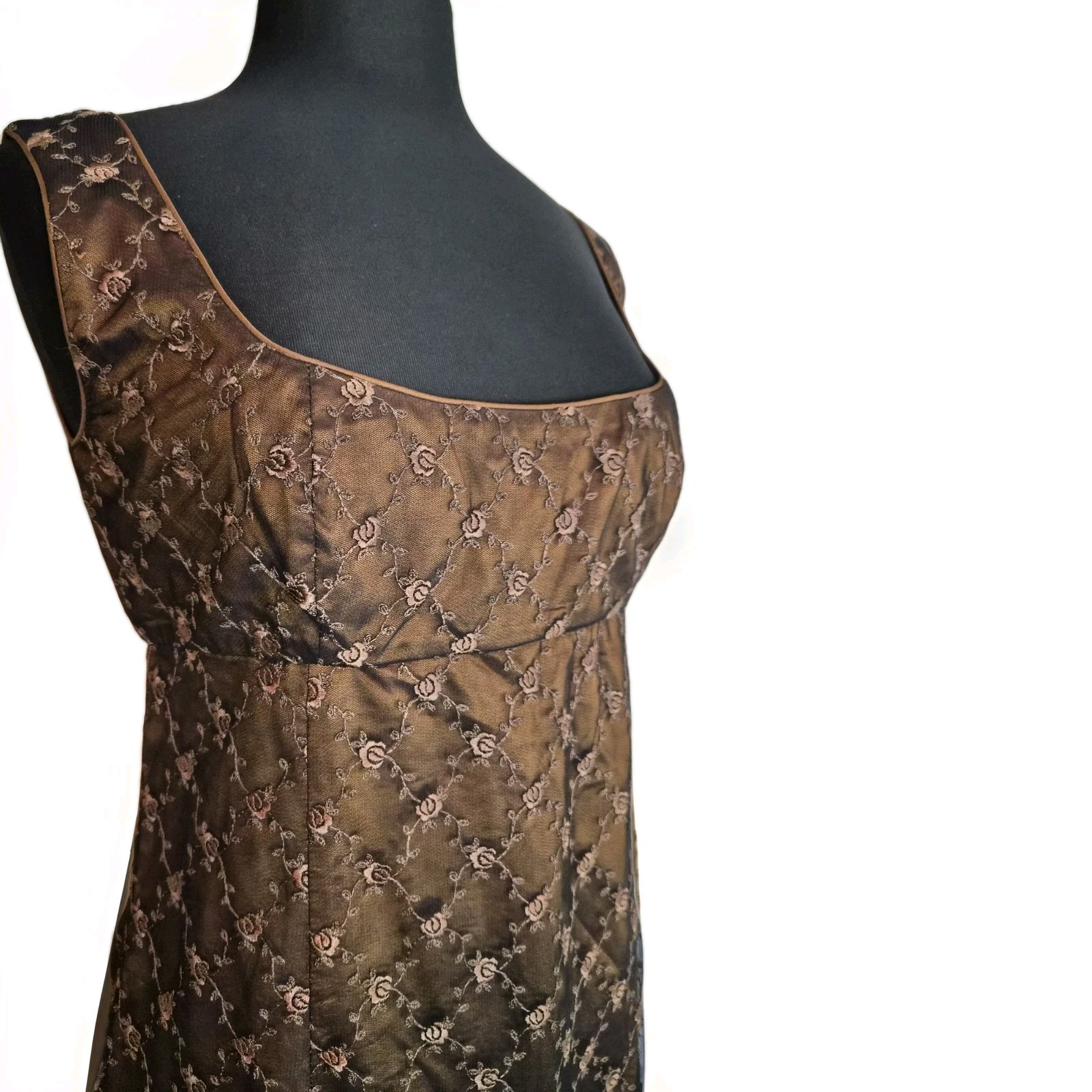 Vintage Liz Mitchell 100% Silk Embroidered Dress Women’s Size 14