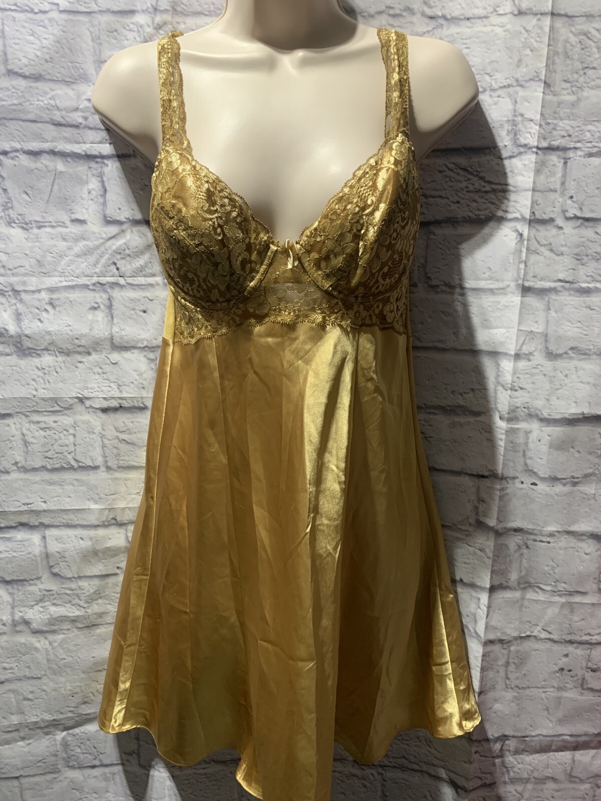 Vintage Victoria’s Secret gold Medium lingerie dress #68
