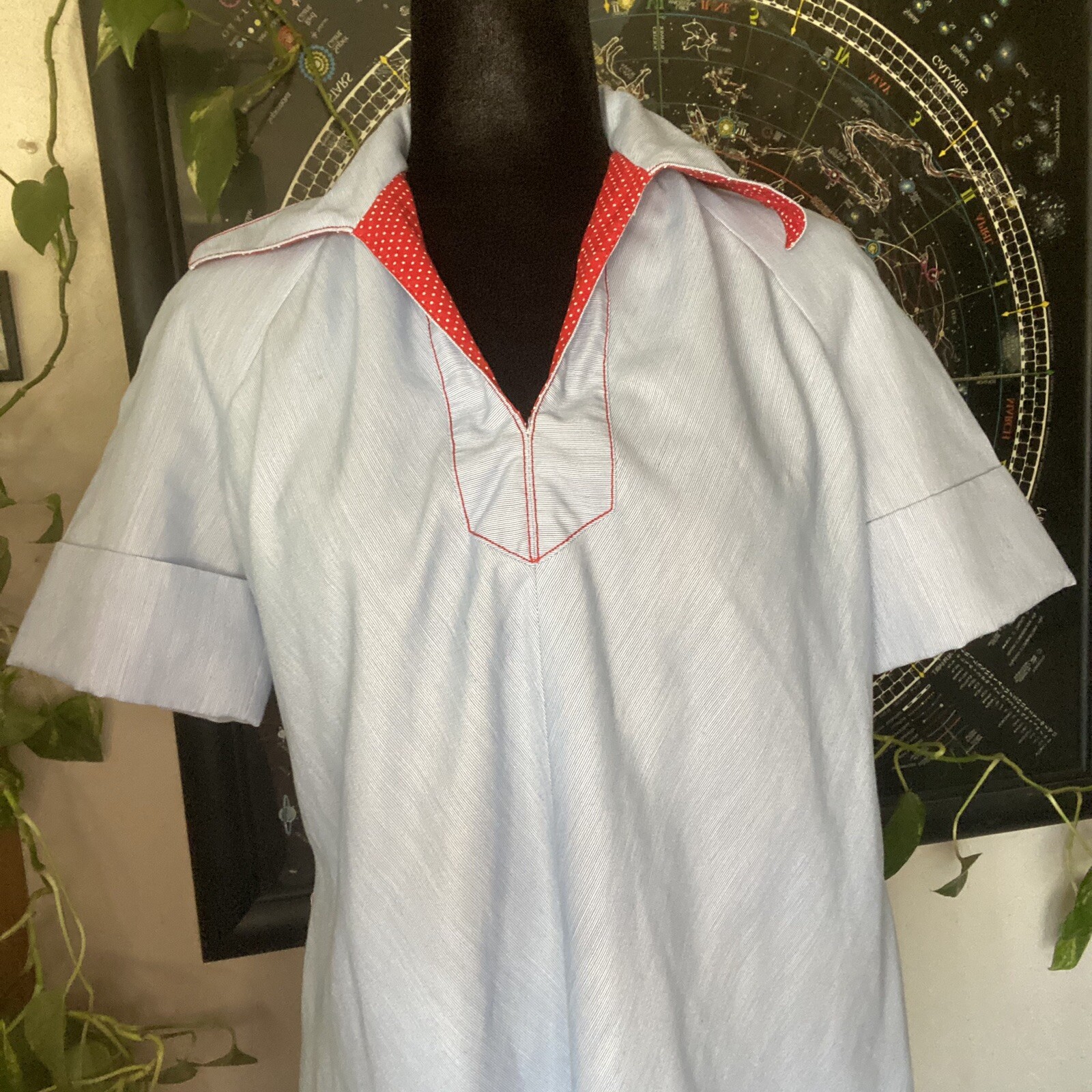 VTG 60’s The kollection collared Dress! Red, White And blue! Cotton Blend. USA.