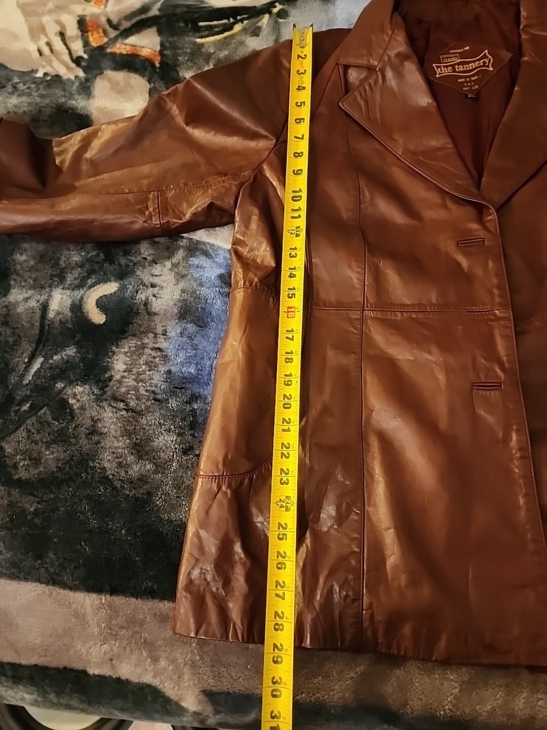 Vintage Montgomery Ward The Tannery Leather Jacket Blazer Lined 24 1/2 US M/L
