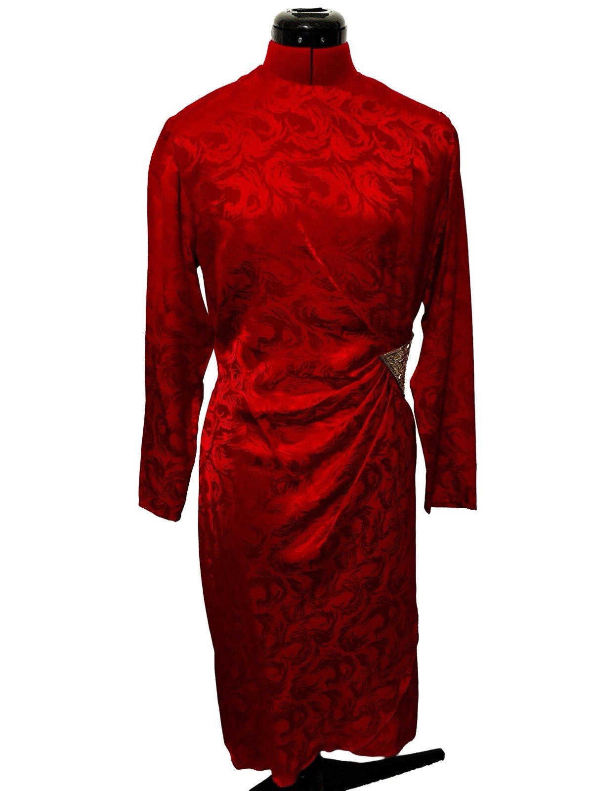 Argenti Petites Vintage 80s Size 6/8 Red 100% Silk Dress
