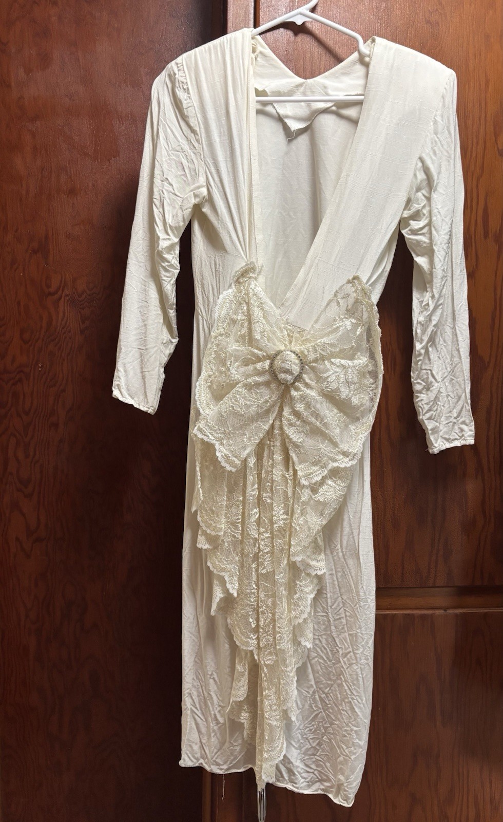 Vintage Size 6 Miss Ashlee California Women’s White Dress With Large Bow
