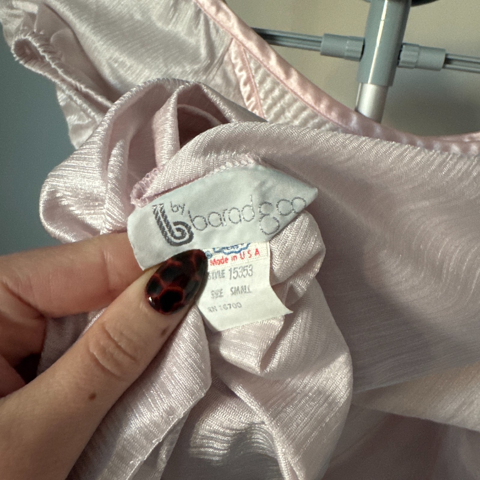 Vintage 1970s Barad & Co Babydoll Nightgown Small USA Puffed Sleeves Nightie
