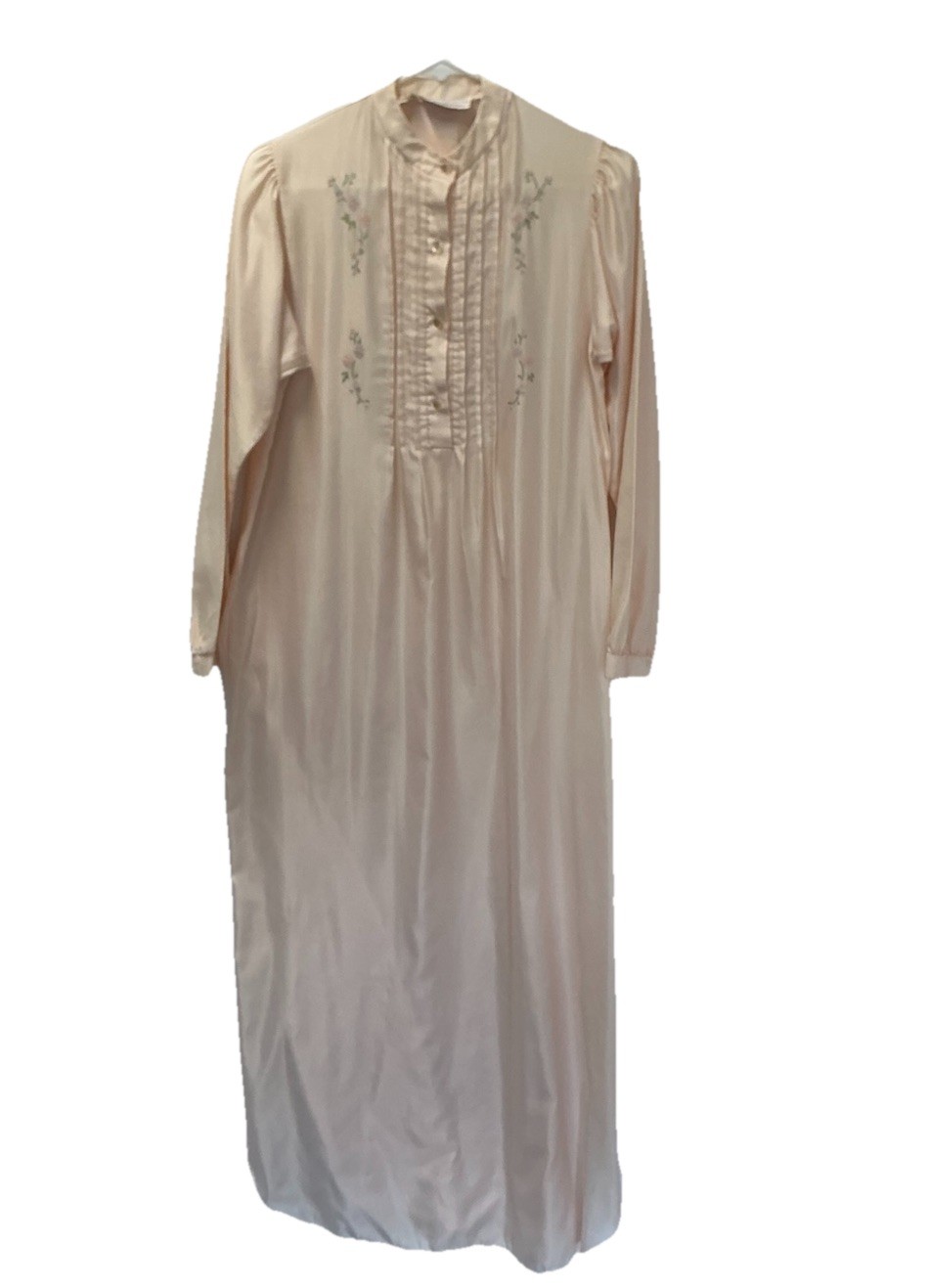 Windy Rose Vintage Nightgown Size Small Blush Embroidery Pleats