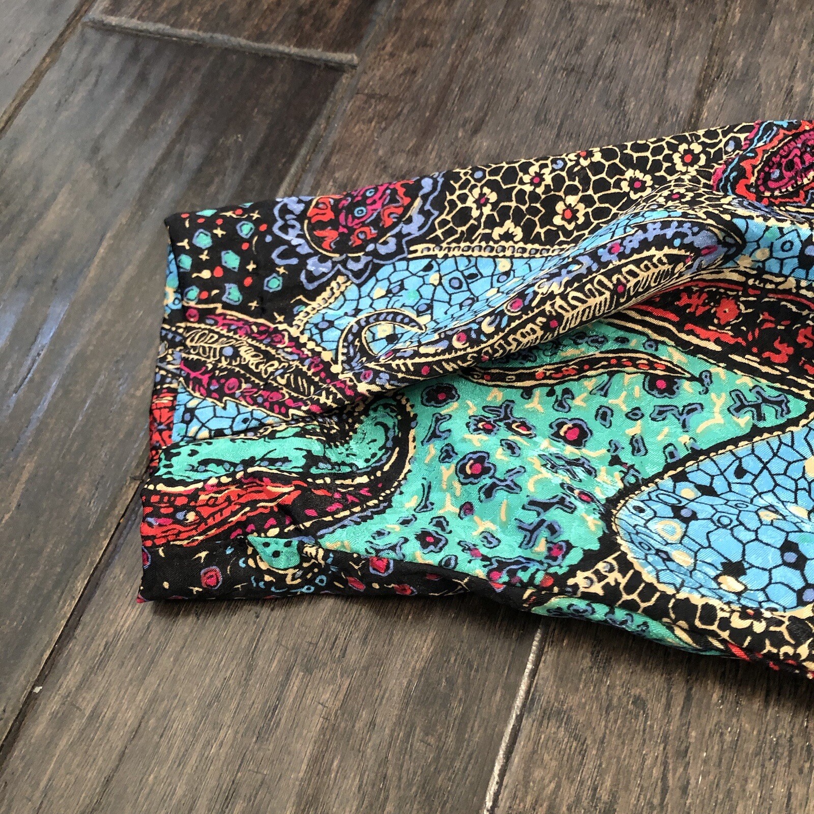 Vtg Lori Of California Blouse Womens Multicolored Paisley Sz 12 Smocked Waist