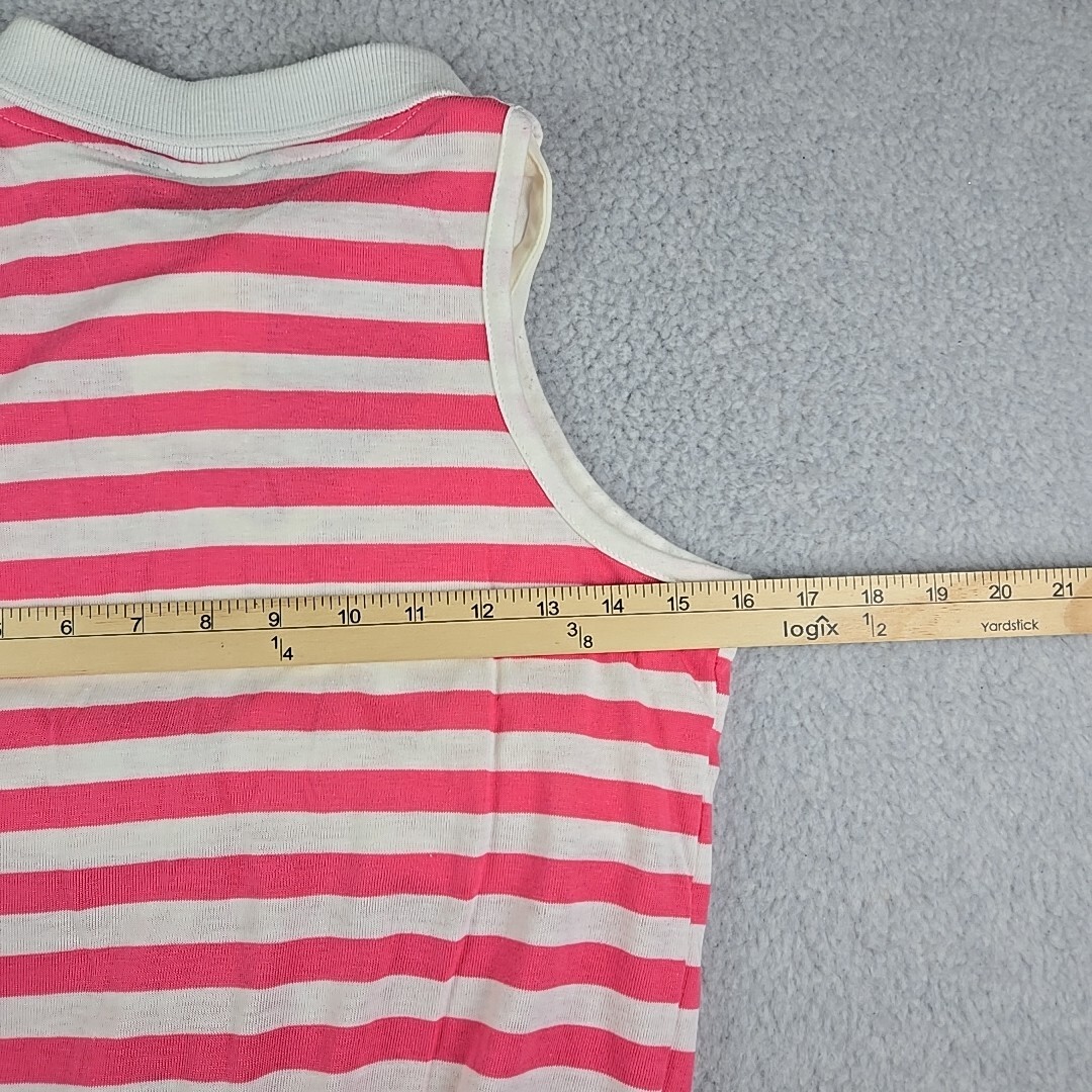 Vintage Pink & White Striped Summer Top by Supportops Made in the USA Size Med