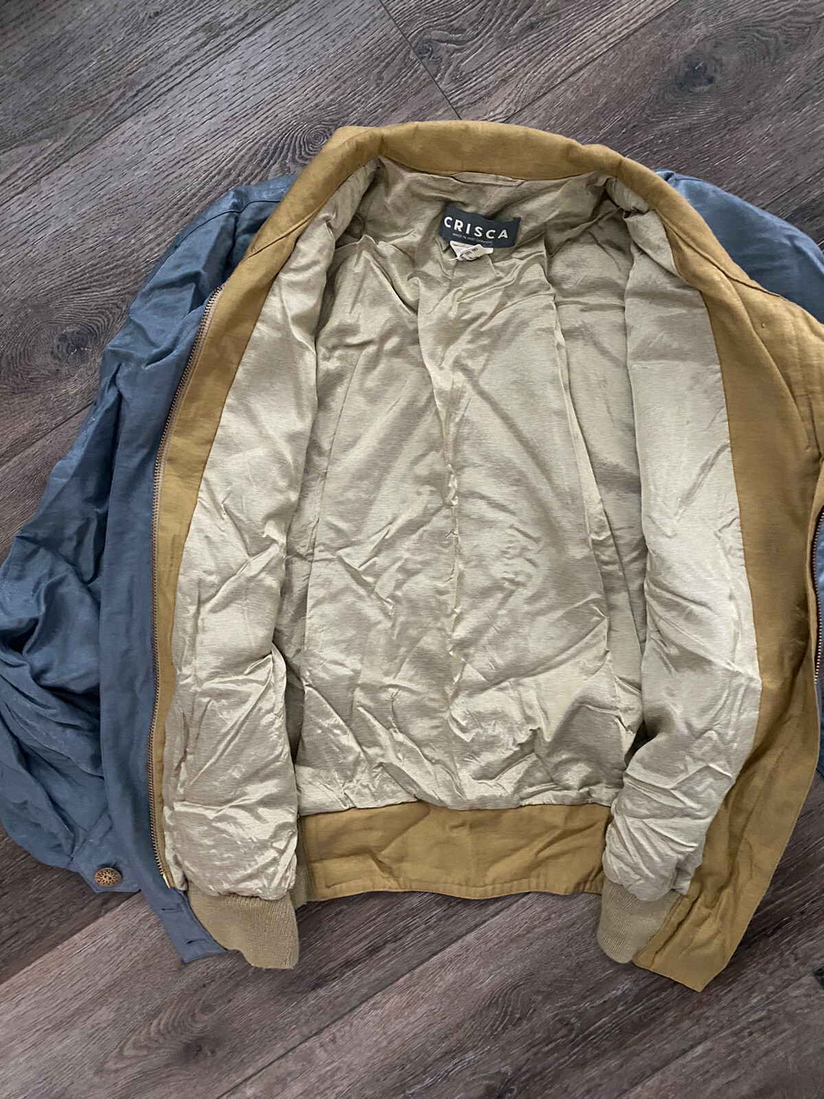 CRISCA Shiny Blue Bomber Jacket Eu 36 US 6 Womens