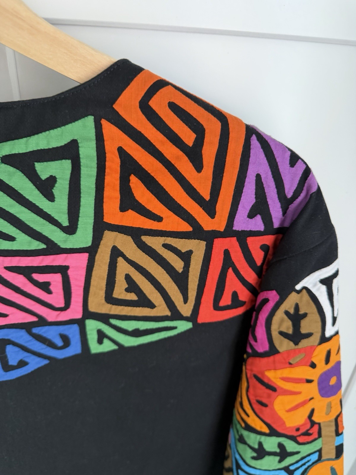 Mola Sed’s Crafts Molas Panama Colorful Blazer Women’s Size M Vintage Handmade
