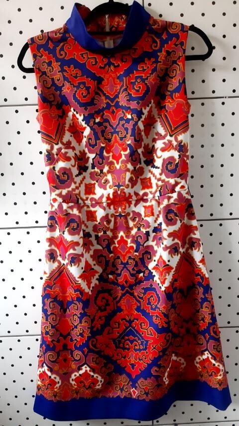 Vintage WOLSEY LOMBARDI Women Crimplene Multicolor Dress Size М