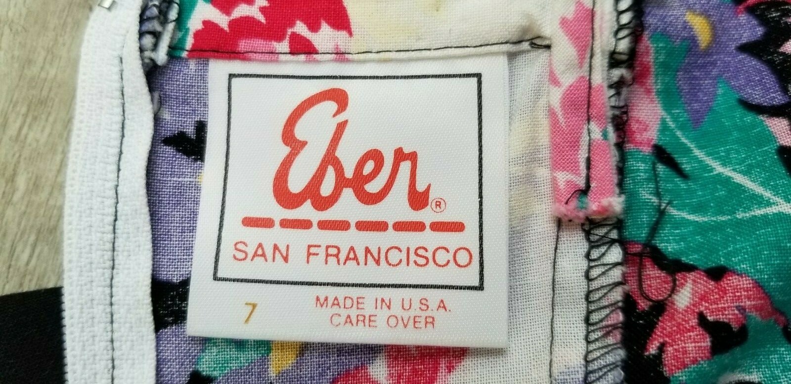 Vintage 80/90s EBER San Francisco Floral Double Bow Back Dress – Size XS/S – EUC