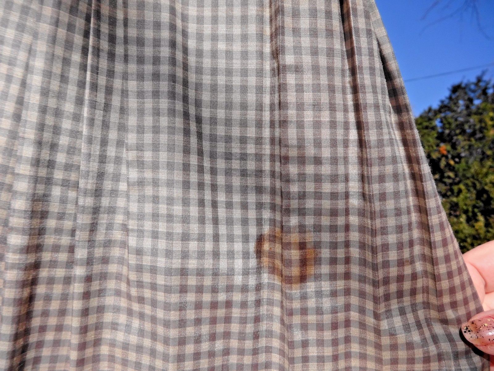 VINTAGE 1950’s – 60’s WESTBURY FULL SKIRT BROWN CHECKED DRESS MEDIUM