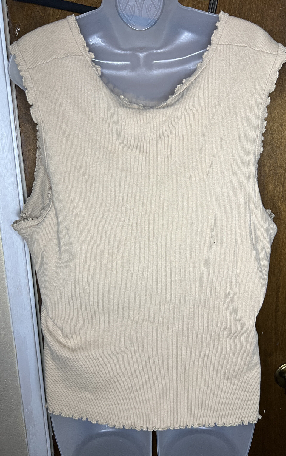 Betty Blue Vintage Crop Top Ruffle Edge Plus 26/28 Made in Hong Kong 1980s