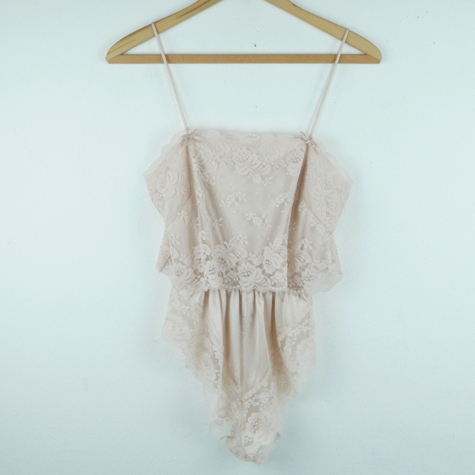 Vintage Small Teddy Bodysuit Lace Coquette Babydoll Soft Girl Grunge Slip Bow