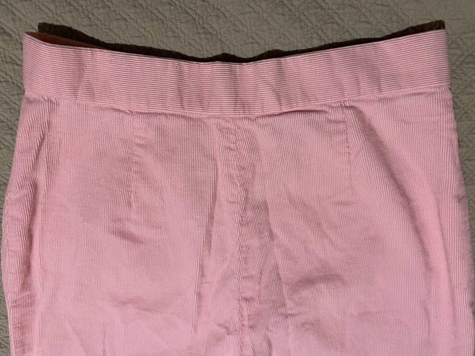VTG Handmade Light Corduroy Pink Pleated High Waisted Wide Leg Pants- Slacks Lrg