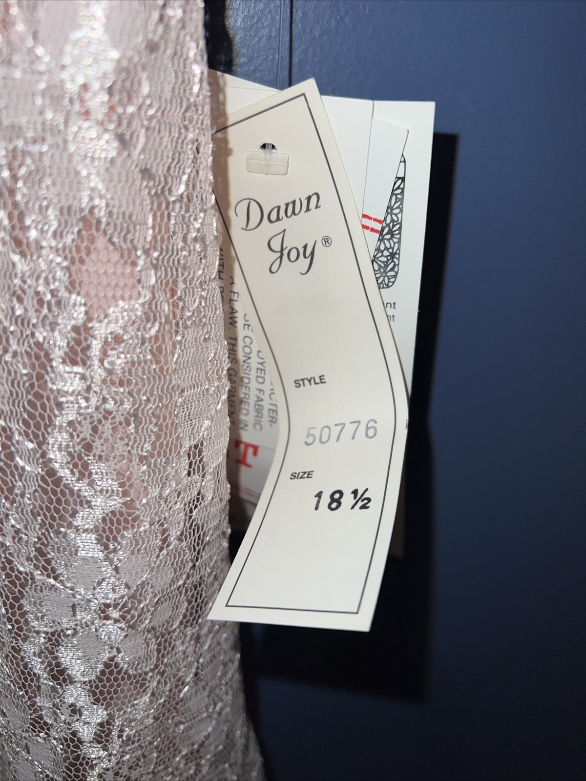 Med Vintage Peach Lace Gangster Tea Dress Lined, Bag NWT, Sized 18.5 Jr JC Penny