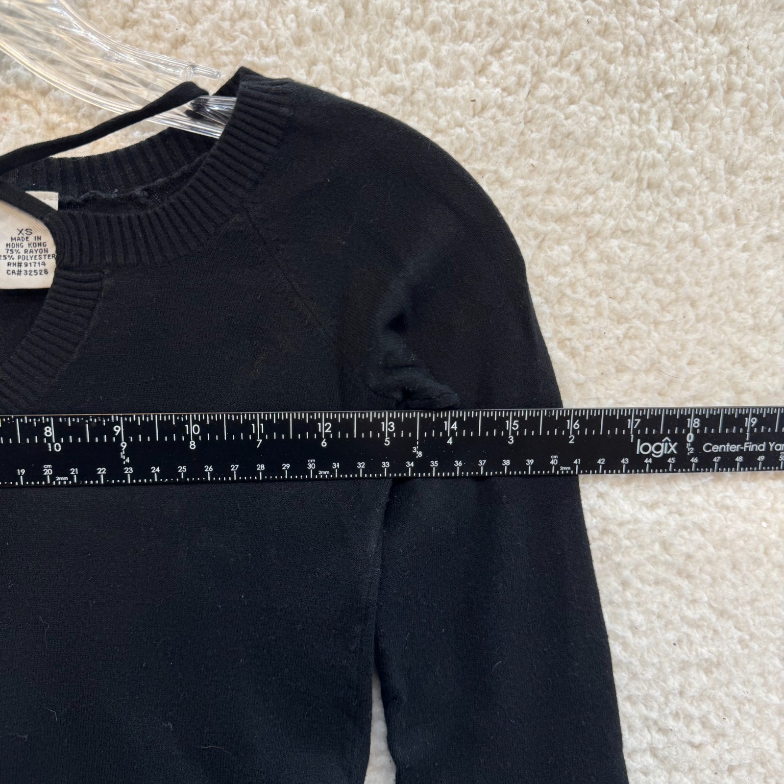 Y2K Vintage Top XS Black Knit Long Sleeve Criss Cross Keyhole Neckline Corpcore