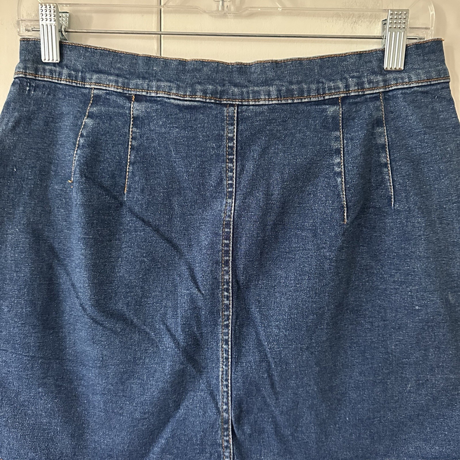 Vintage 90s/Y2K Cotton Denim Medium Dark Wash Micro Mini Skirt from Bill Blass M