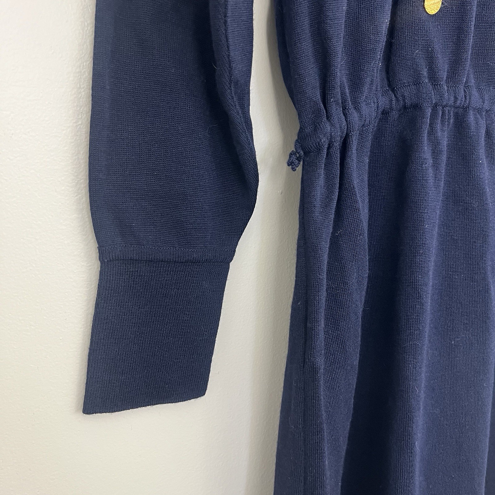 Brooks Brothers Double Breasted Wool Dress Jackie O Style Sz L 80s Quiet Luxury