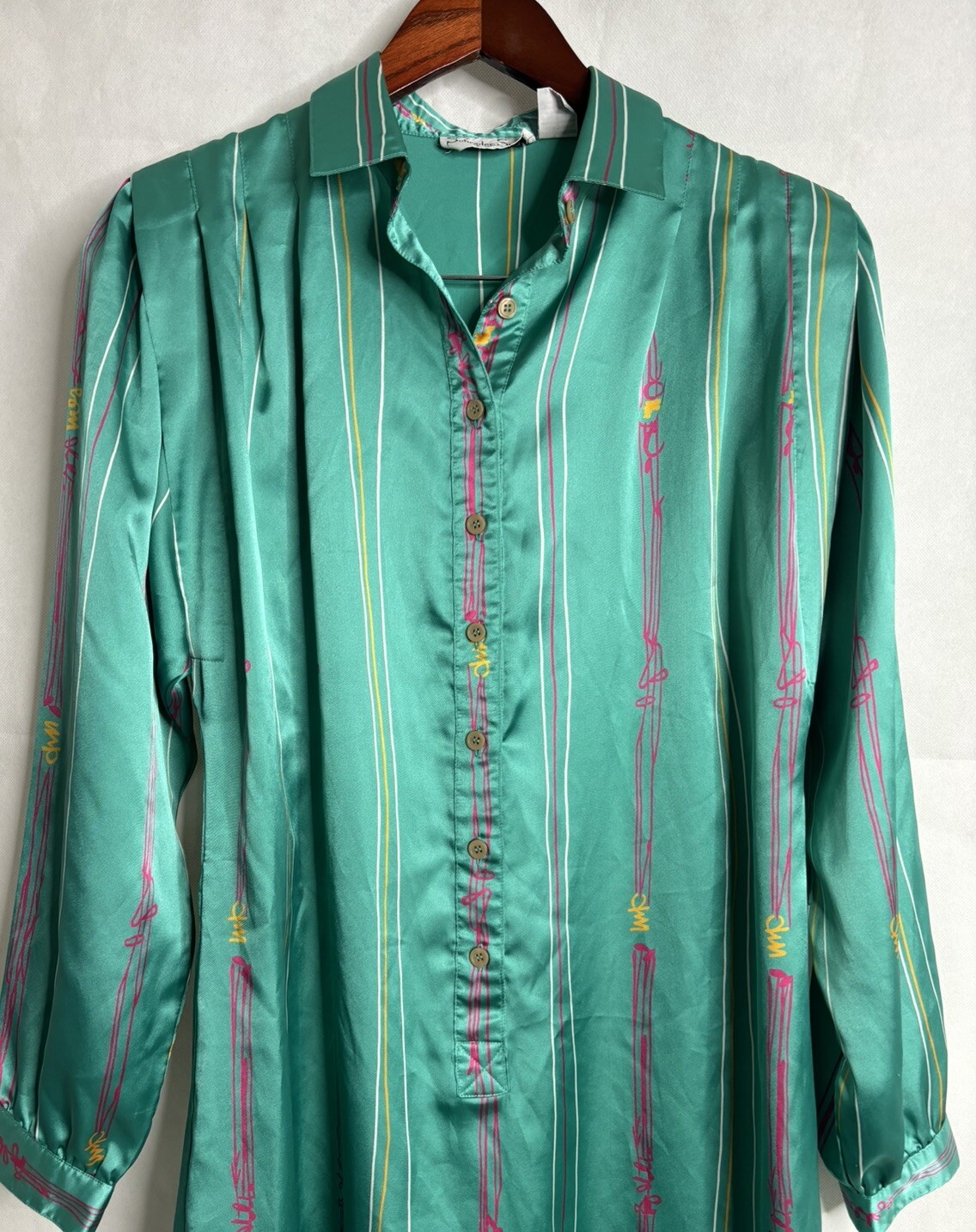 Schrader Sport New York Shift Dress Womens 10 All Over Print Vintage 80s *Read