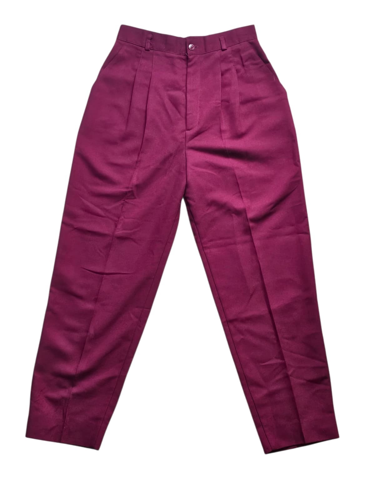 80s Joan Walters 200-52 high waisted magenta trousers . size 10 . made in USA