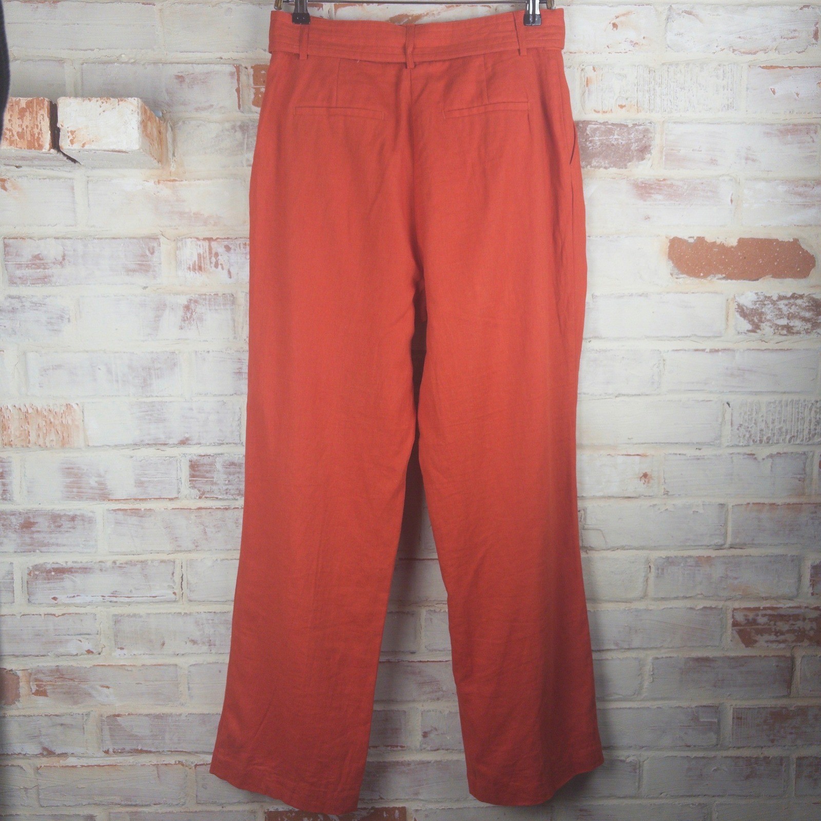 House of Harlow 1960 Rust Linen Blend Belted Wide Leg Pants Size 8 Boho Chic Y2K