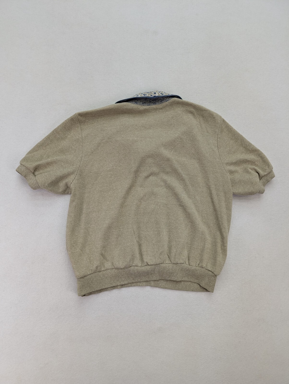 Vintage Women’s Top Beige Short Sleeve Size M/L Collared Polo Stretch Knit