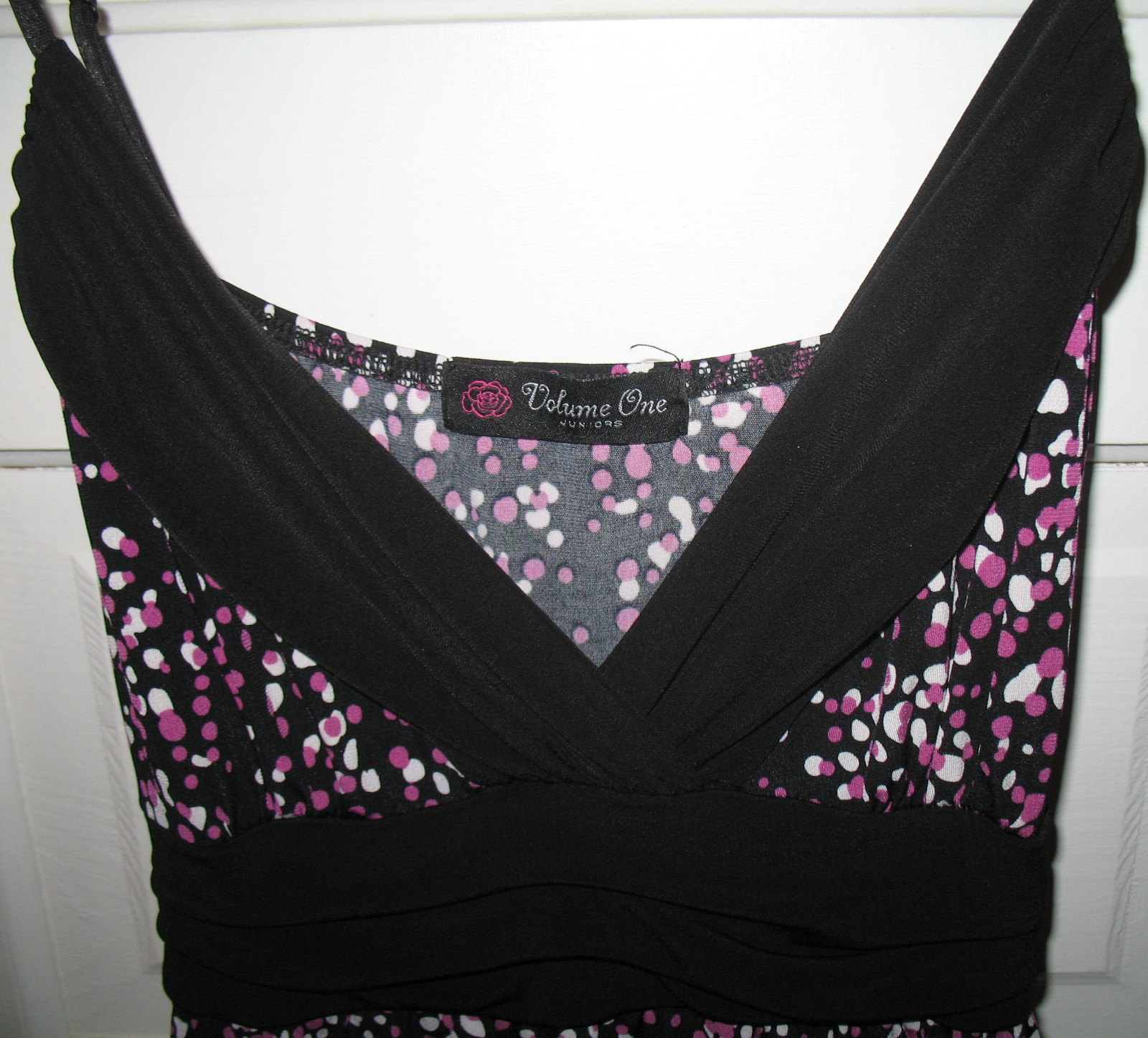 VINTAGE Volume One Juniors Pink White Black Dots Tank Top Size Medium M