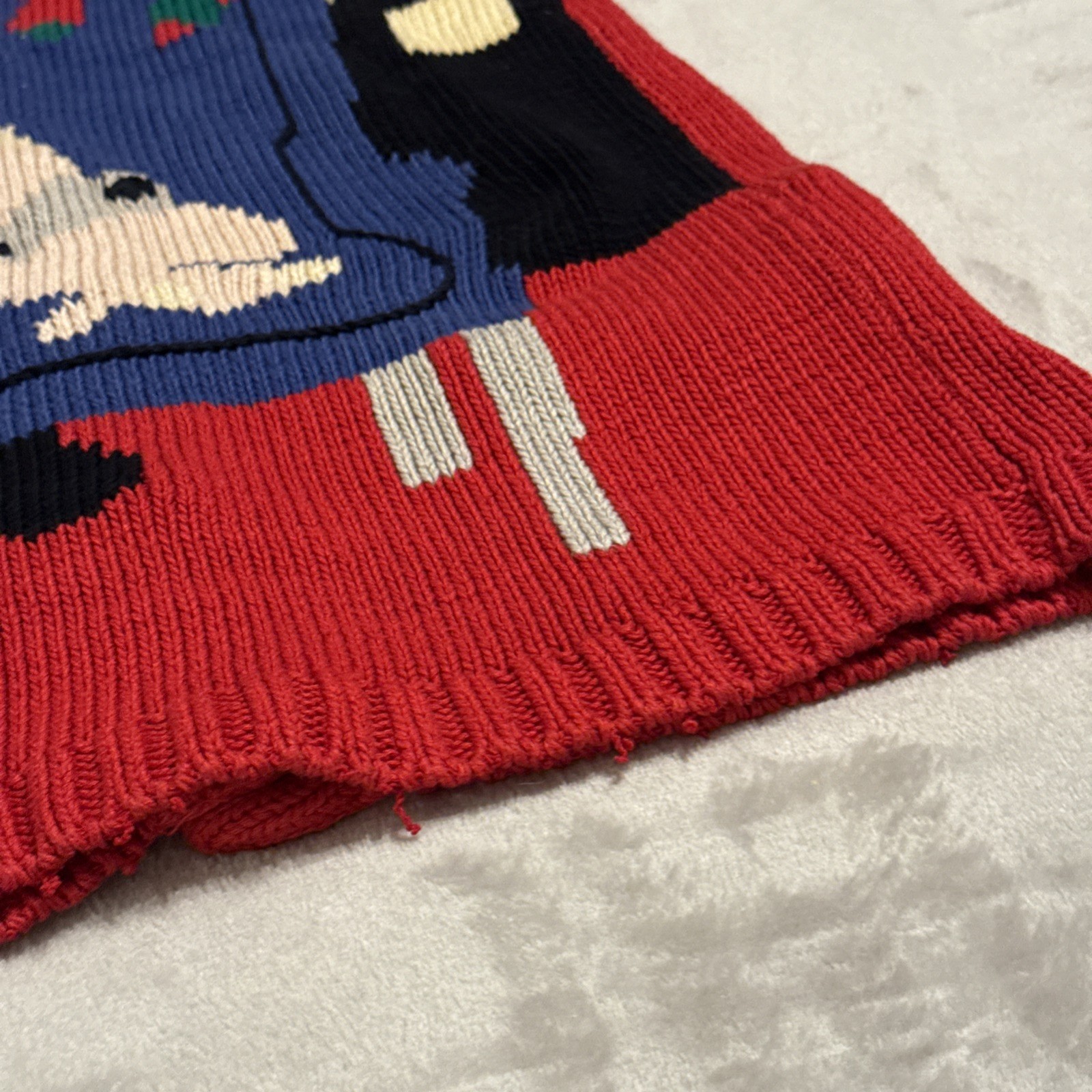 Vintage Lisa Nichols Ugly Christmas Sweater Cardigan Sz S Red Cotton 1988 Santa