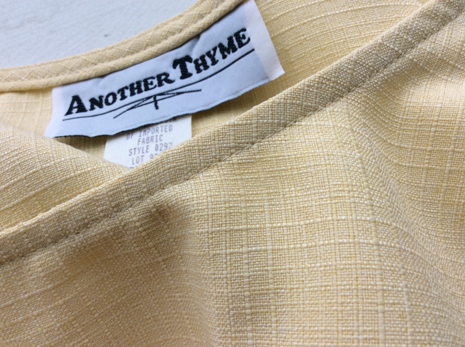 Vintage Another Thyme Sleeveless Sheath Dress Two Piece Set S/S Jacket Yellow 10
