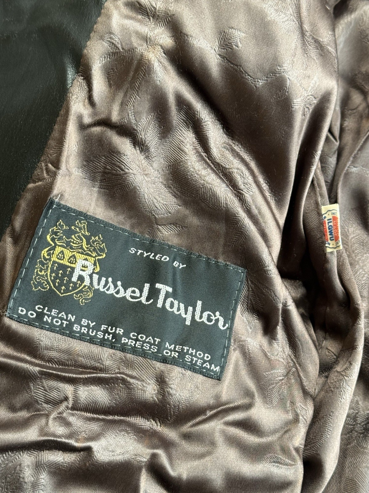 Vintage Russel Taylor Brown Union Made Faux Fur Vintage High End Medium 1960s
