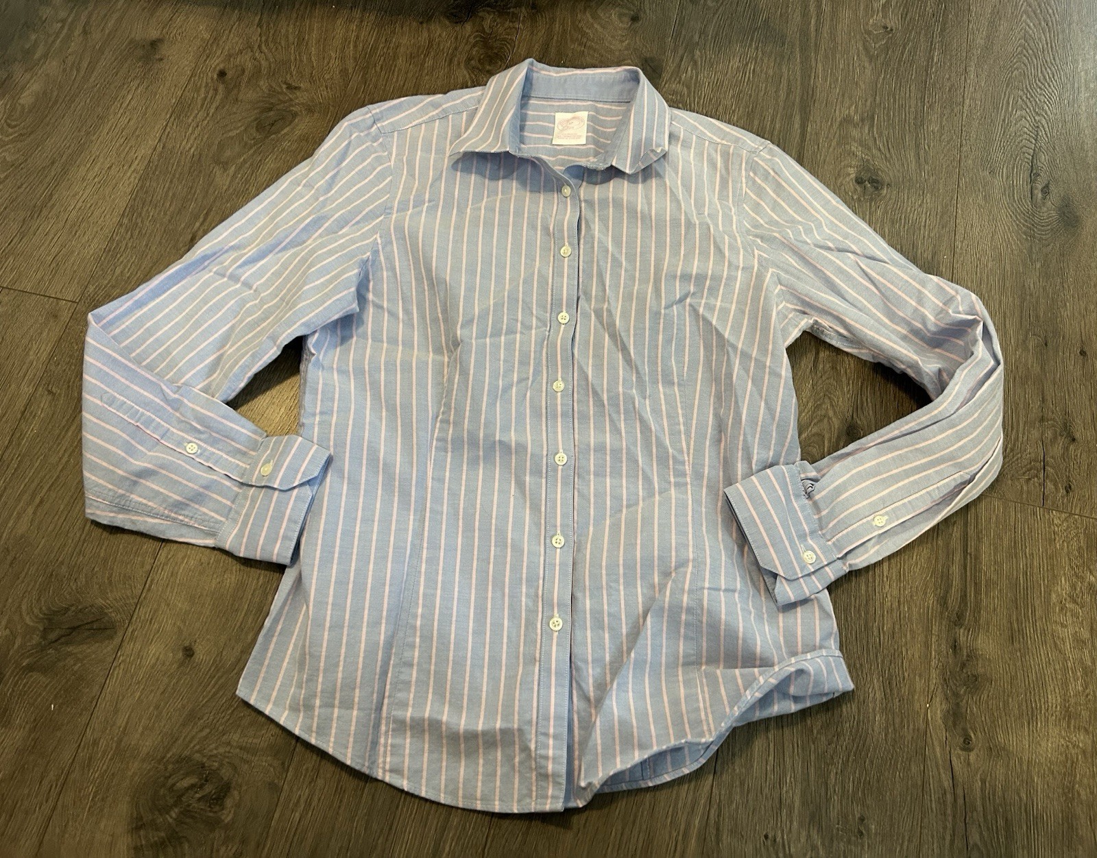 BROOKS BROTHERS 346 Women’s Vintage Blouse SIZE 12 Blue Pink Button Up