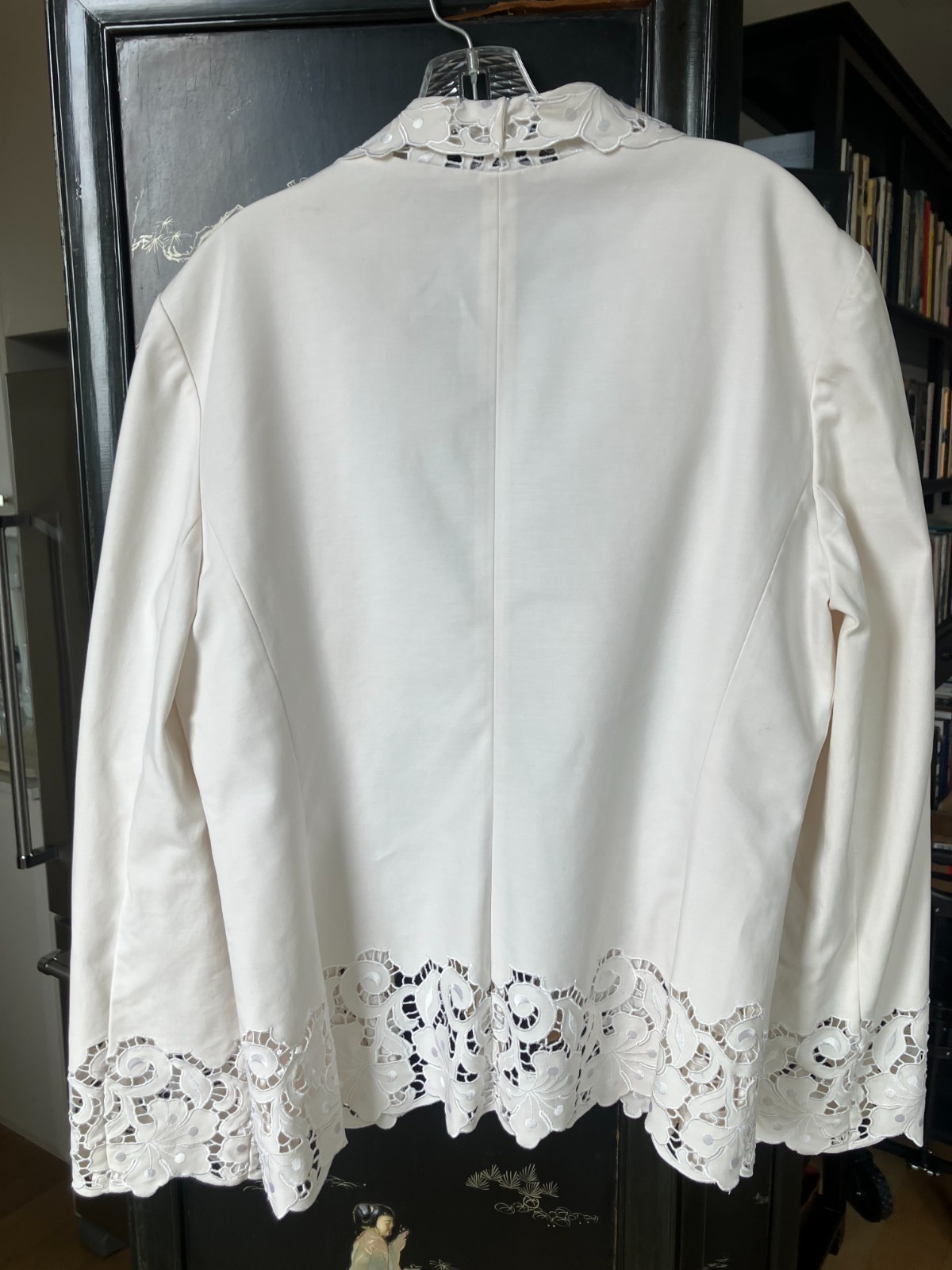 LINDA ALLERD ELLEN TRACY VINTAGE LACE TRIMMED JACKET BEAUTIFUL DETAILS