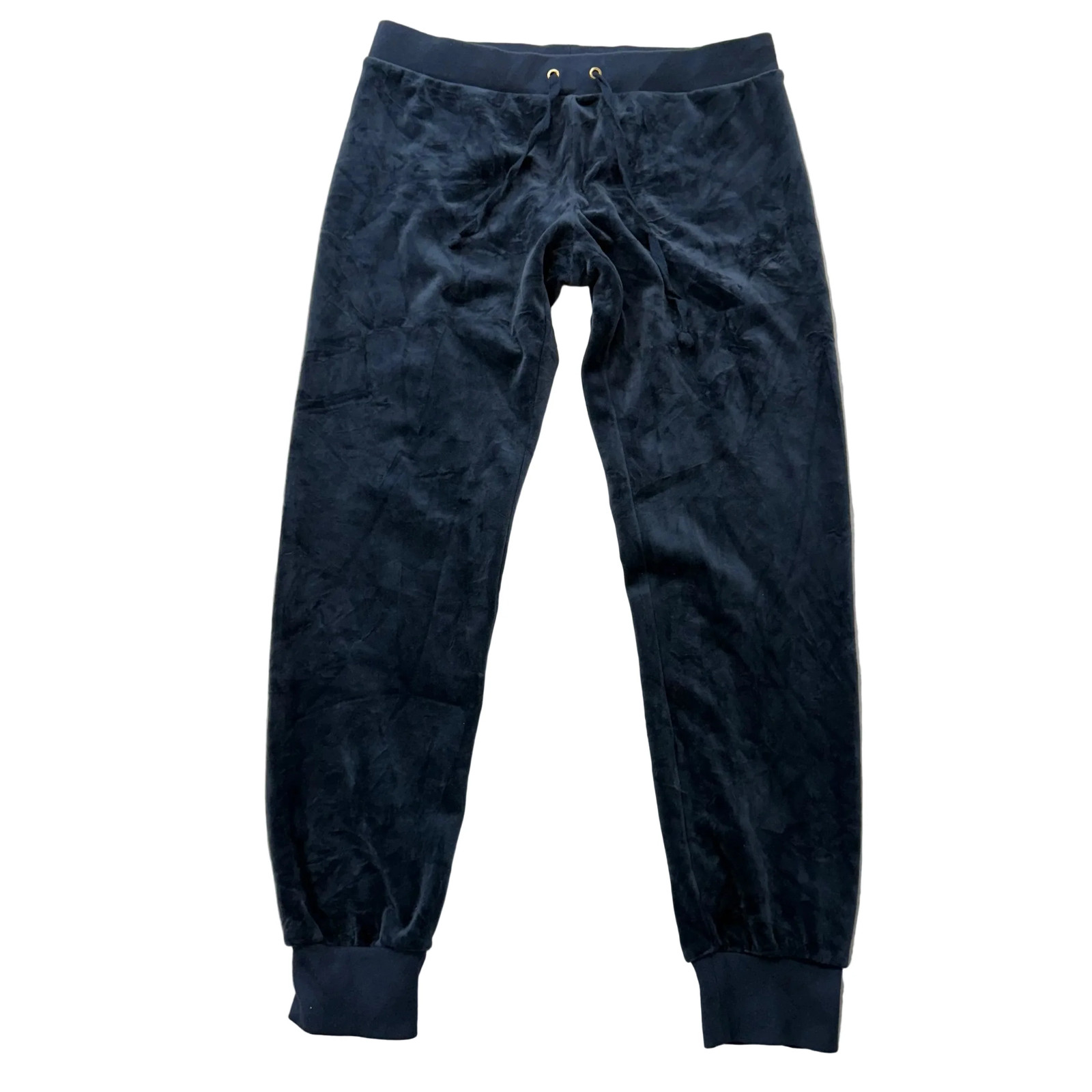 Juicy Couture Women’s Midnight Navy Velour Cuffed Sweatpants Athleisure Size S
