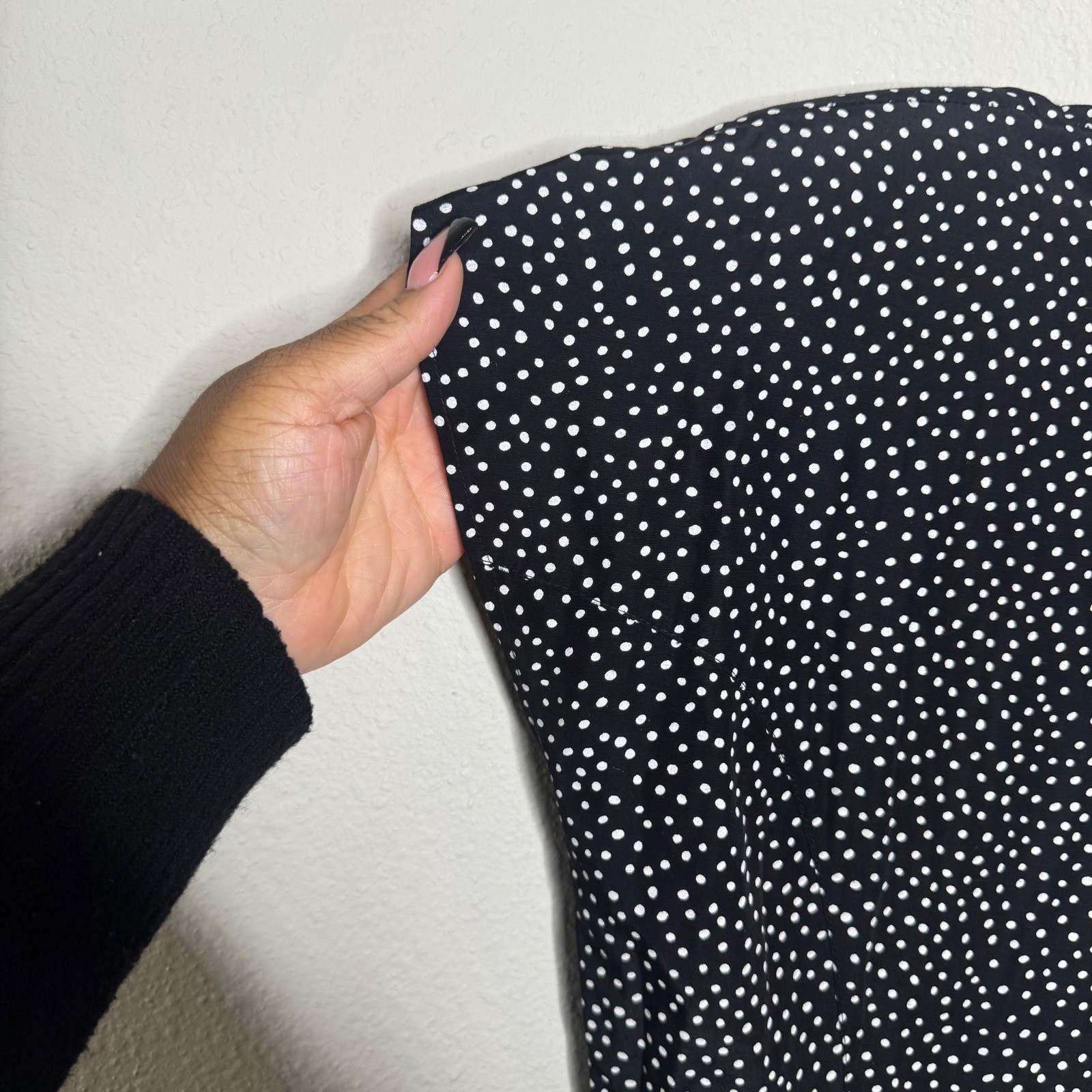 David Benjamin Vintage 80s Polka Dot Open Back Dress Black White Size 9/10 Pinup