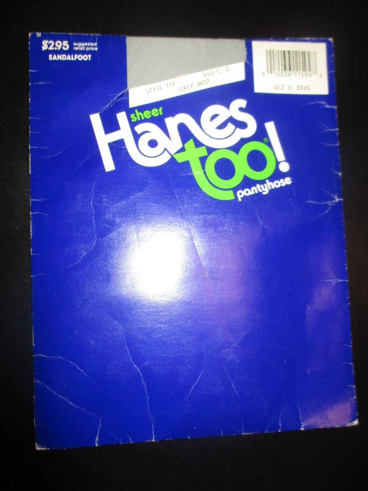 HANES Vintage GREY MIST Nylon PANTYHOSE – Size C-D 5’8″-6′ 120-165 lb -1980’s