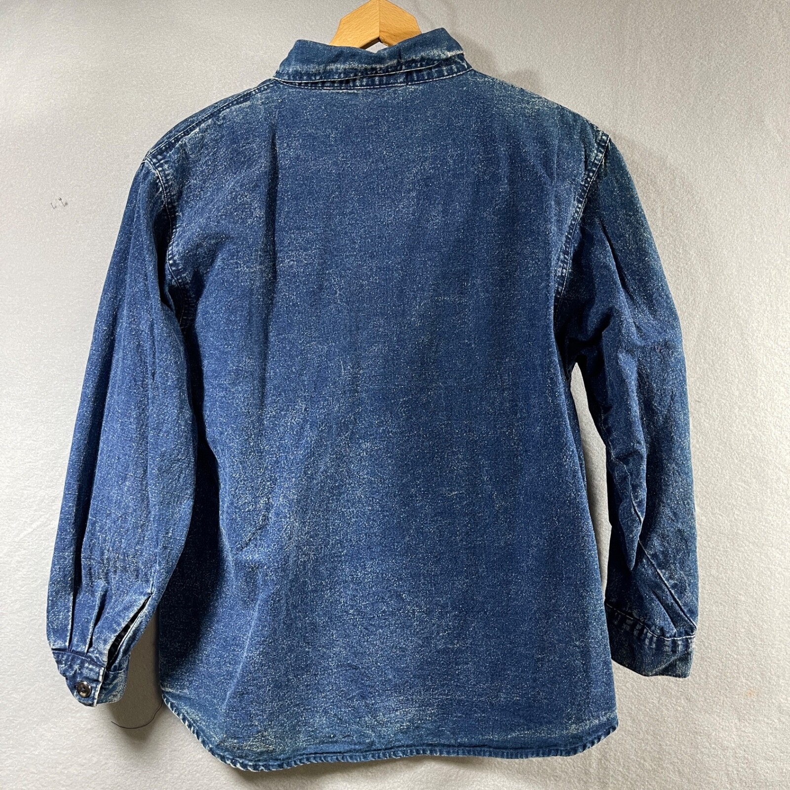 VTG LICENSE Womens M Embellished Blue Denim Jacket Shirt Embroidery Bling Beads