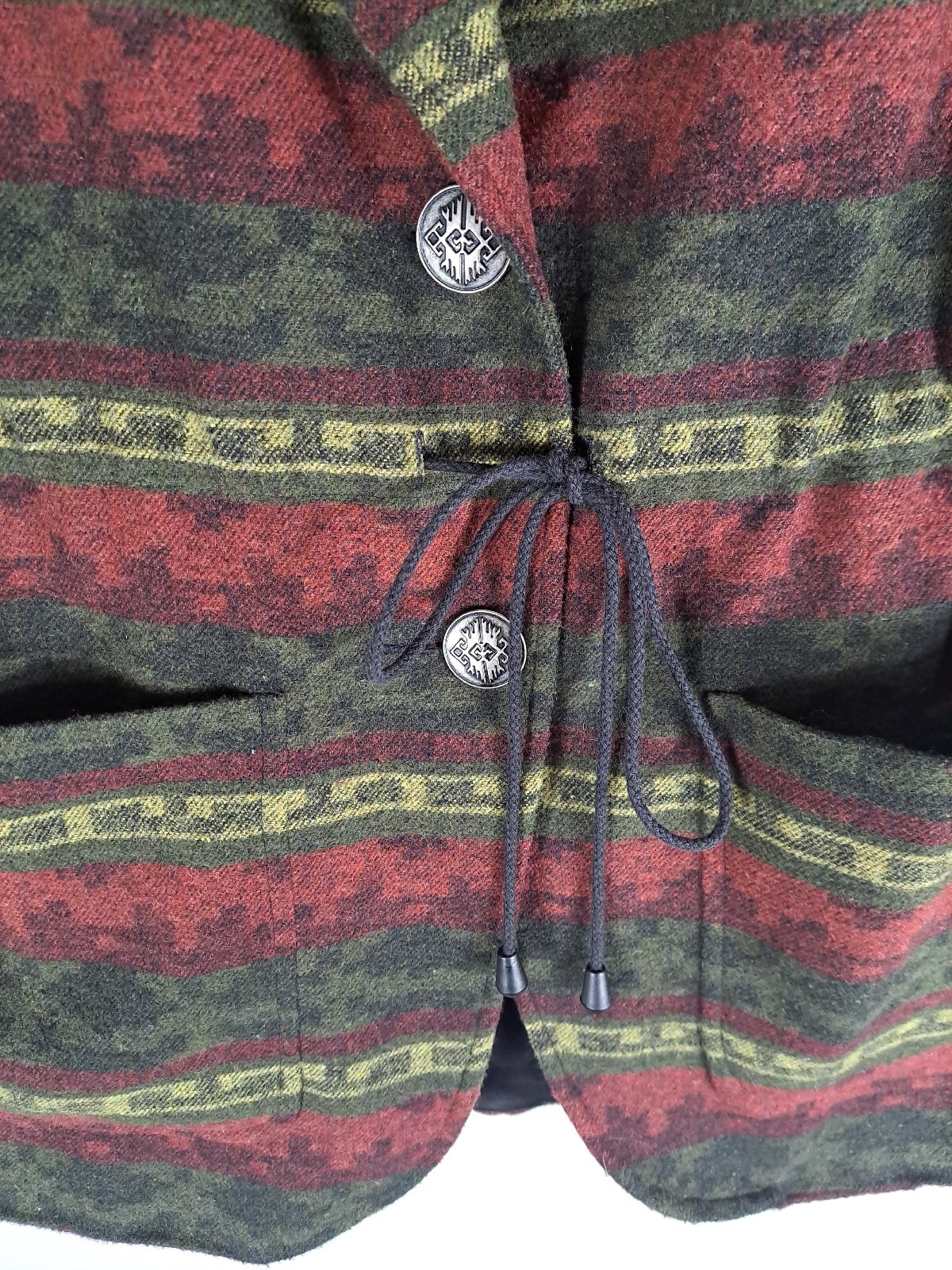 Women’s VTG Southwest Blazer Gantos Drawstring Waist Metal Buttons 80s Size M