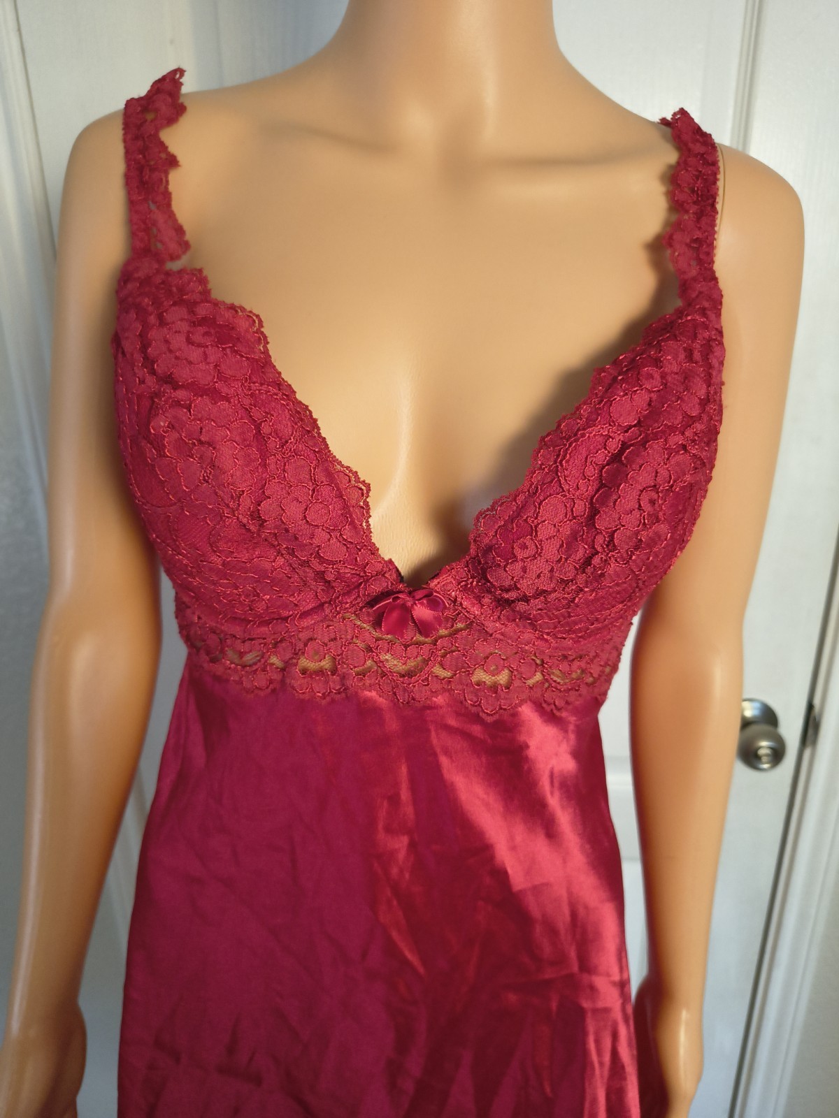 Vintage Victoria Secret Babydoll 90s Satin Lace Lingerie Size L Miracle Bra -P41